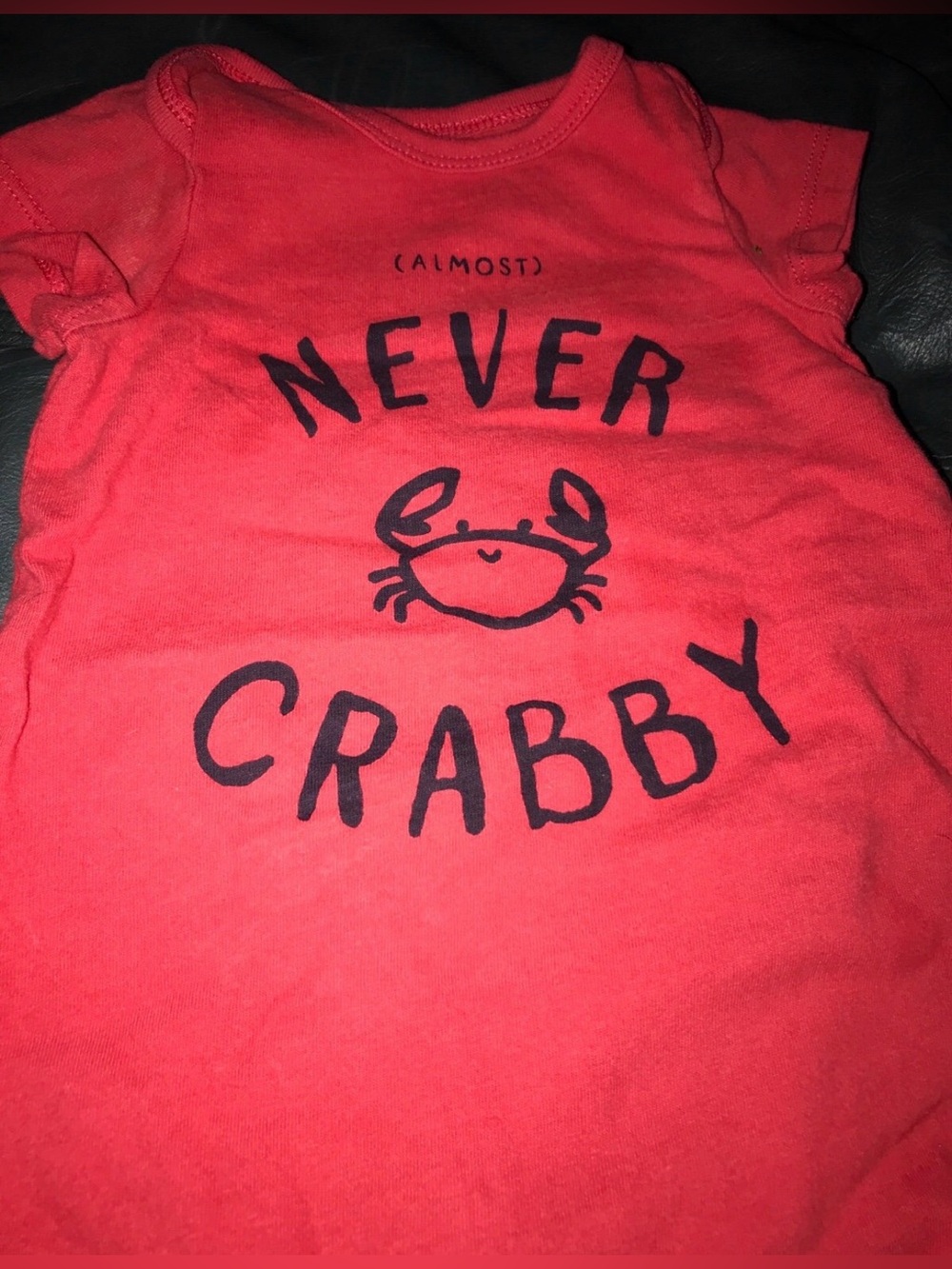 Baby Gap Onesie 3-6 Months “Almost Never Crabby”